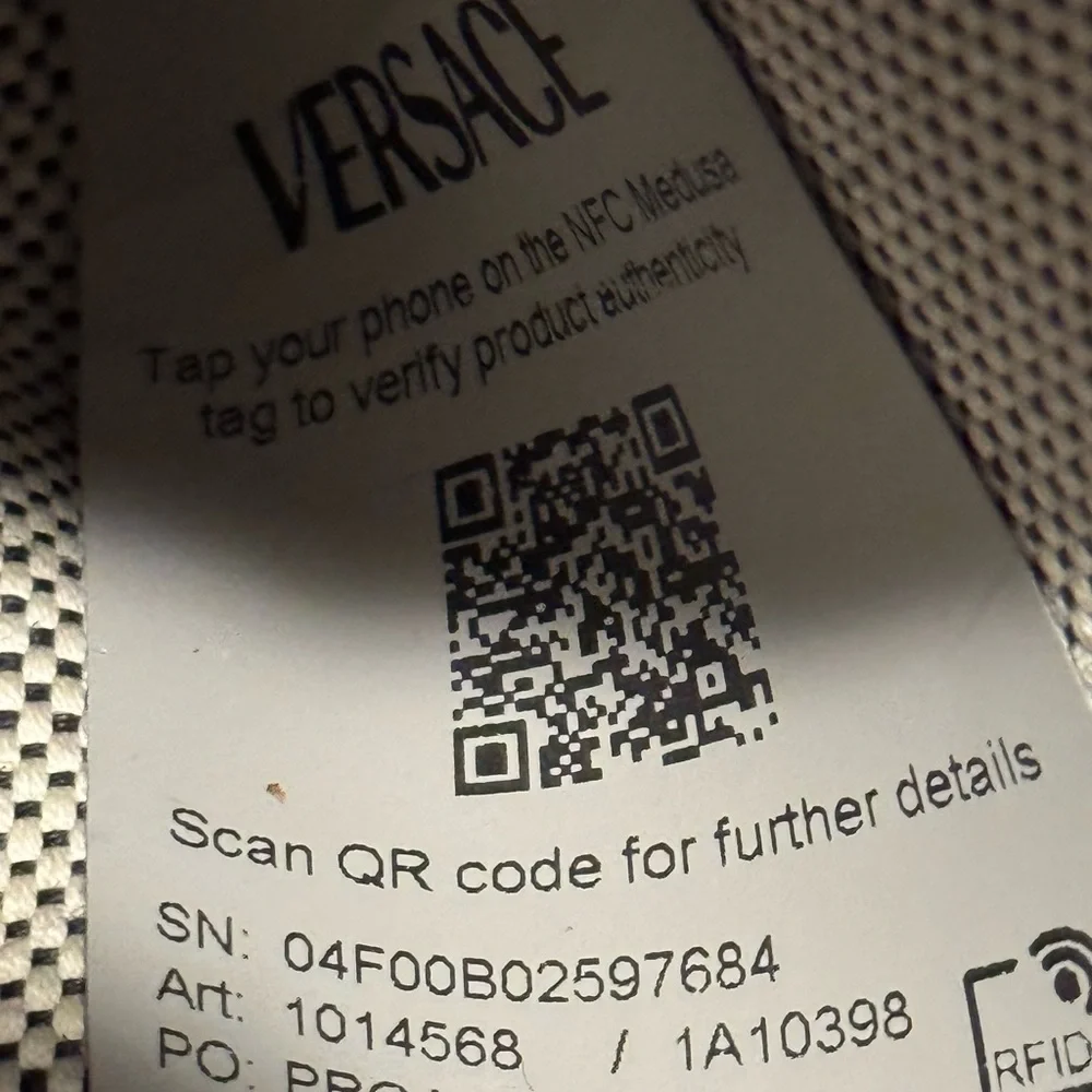 Versace Gray and Gold Canvas Tote Bag - Picture 3 of 9